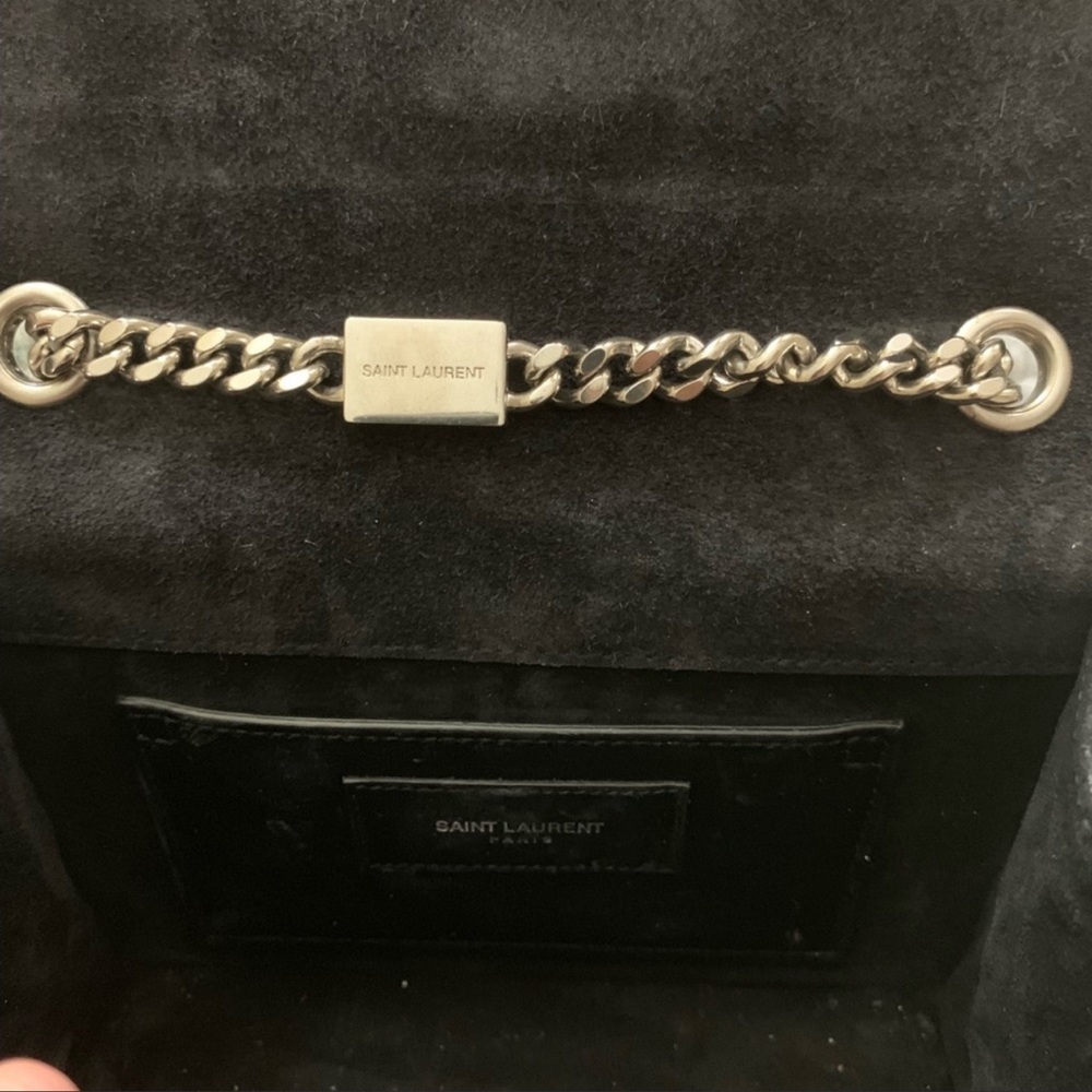 Saint Laurent Small Black Croc Kate Tassel Chain Bag - Picture 6 of 11